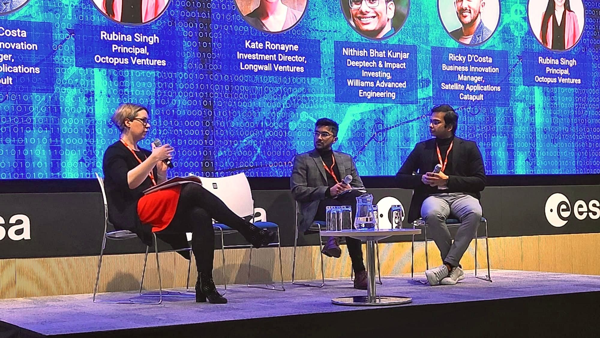 Ricky on an investment panel at a European Space Agency event